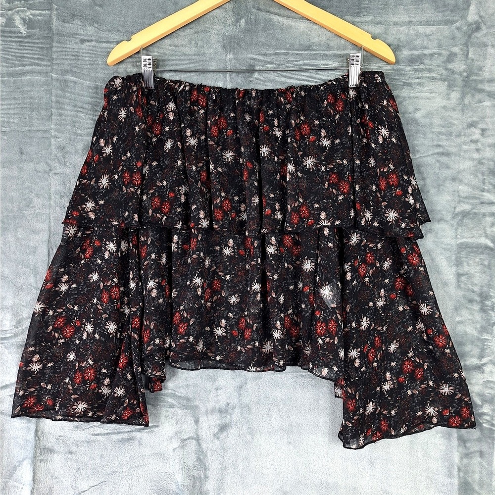 Womens Top One Size Fairy Goth Dark Romantic Floral Whimsigoth Boho Off Shoulder